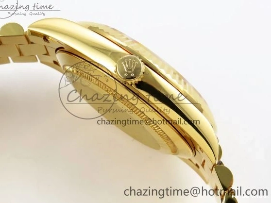 1225 WrinkleFree DayDate 40 228238 ARF 904L Steel YG Crystal Diamonds Bezel on President Bracelet VR 1550